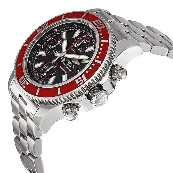 Breitling Superocean chronograph II Black Dial Red Bezel Watch
