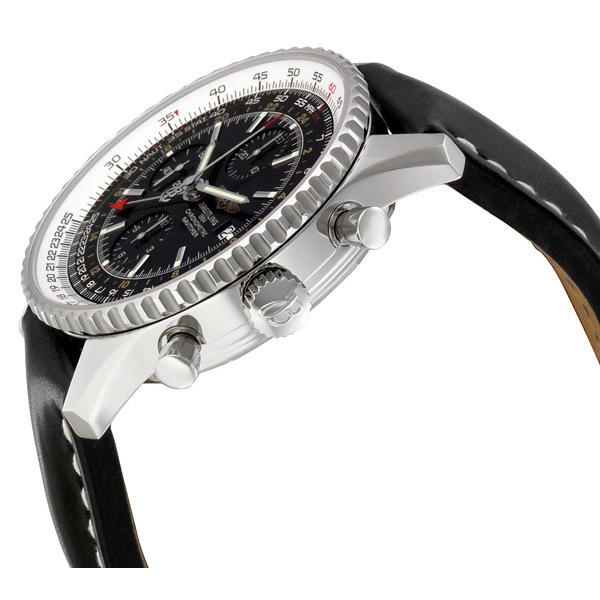 UK Breitling Navitimer World Black Strap Copy Watches 