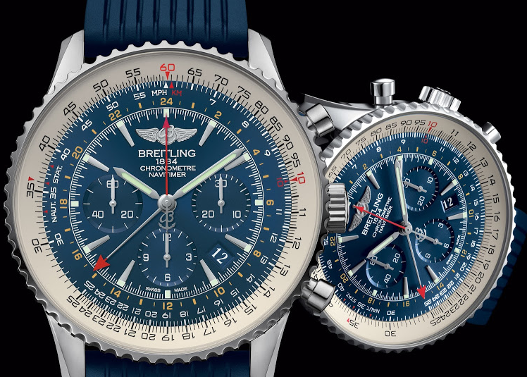 Distinctive 48MM Breitling Navitimer GMT Aurora Blue Replica Watches In Billy Lynn's Long Halftime Walk