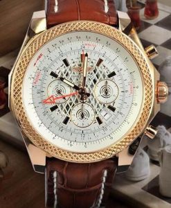 Functional Breitling Bentley B04 GMT replica watches off excellent dual time zone.