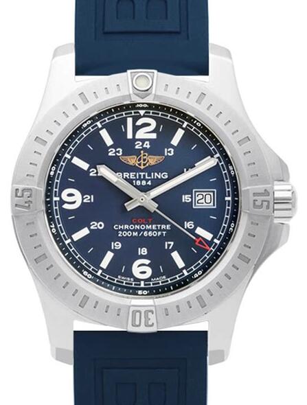 Attractive copy Breitling watches are decorated with blue color.