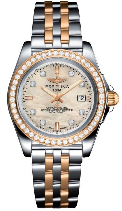 Dazzling knock-off watches apply shiny diamonds.